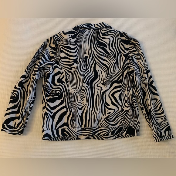 Squiggle Black & White Zebra Denim Jacket - Picture 2 of 4